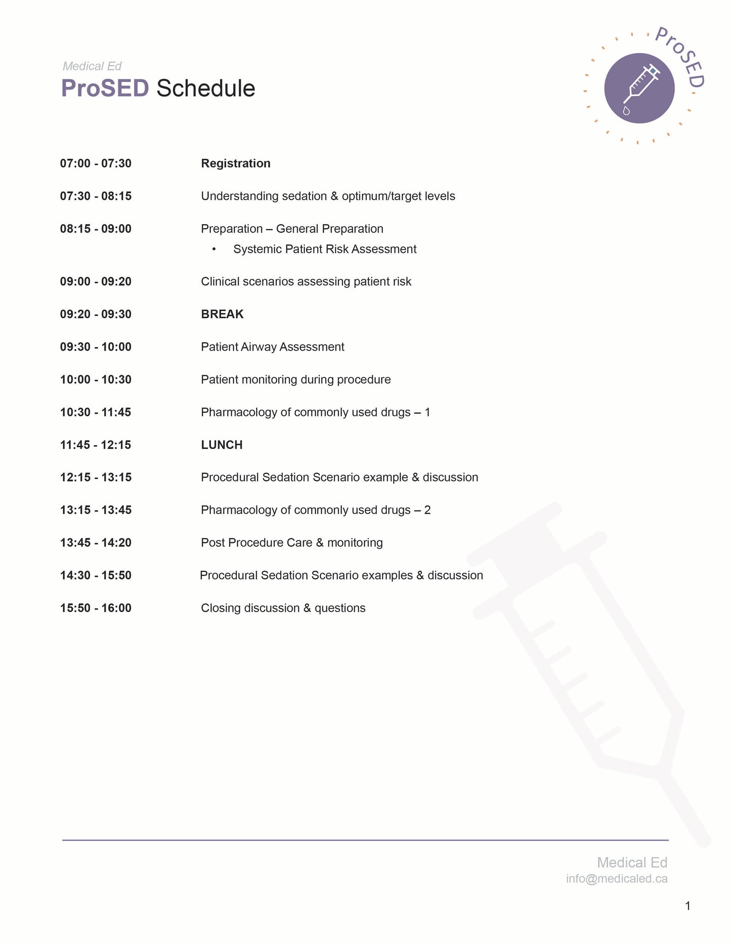 ProSED in Winnipeg, MB (May 1, 2026)