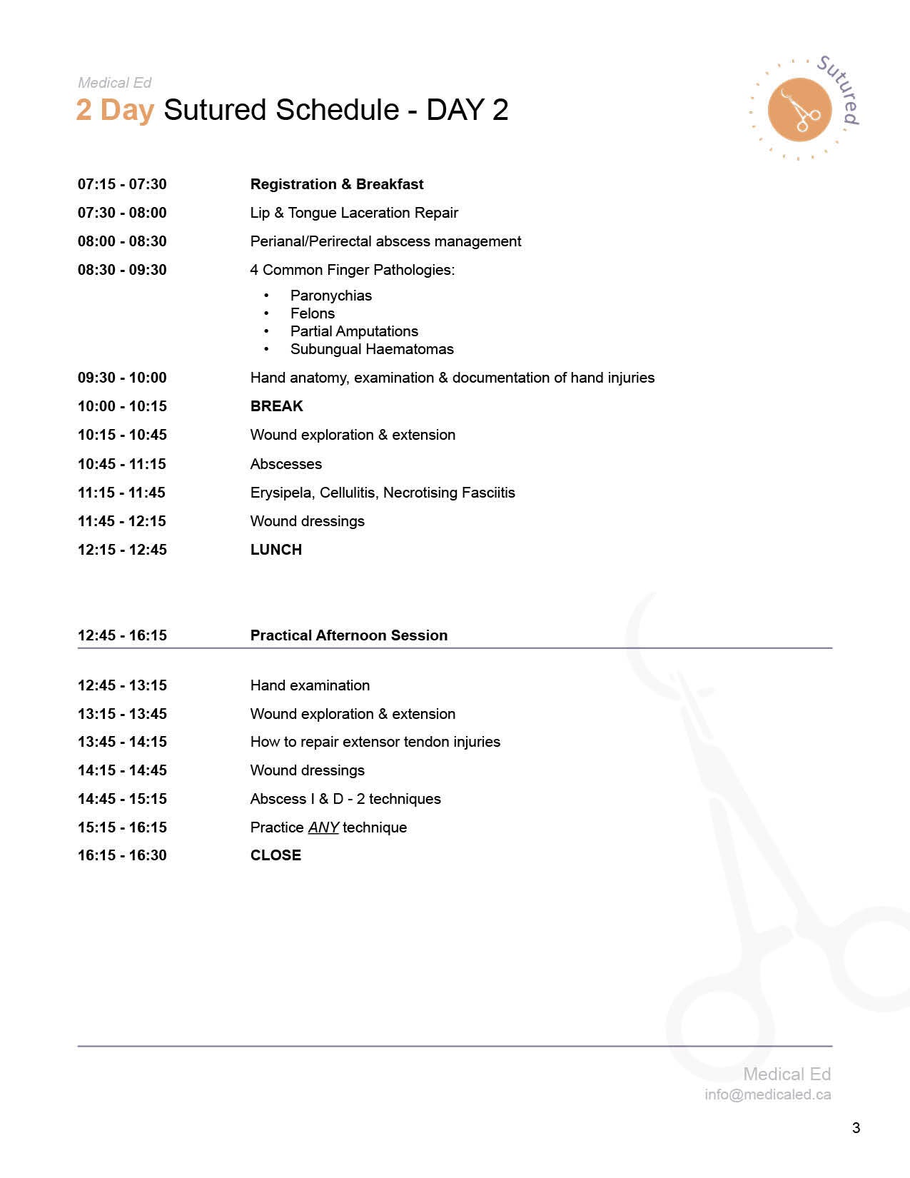 2 Day SUTURED in Ottawa, ON (December 6-7, 2025)
