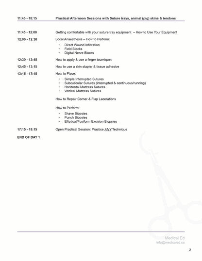 2 Day SUTURED IMG/PRA in Toronto, ON (December 12-13, 2026)
